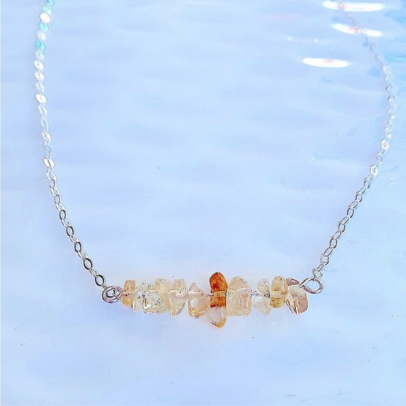 Sterling Silver and Citrine Necklace 18” inches - Picture 2 of 4